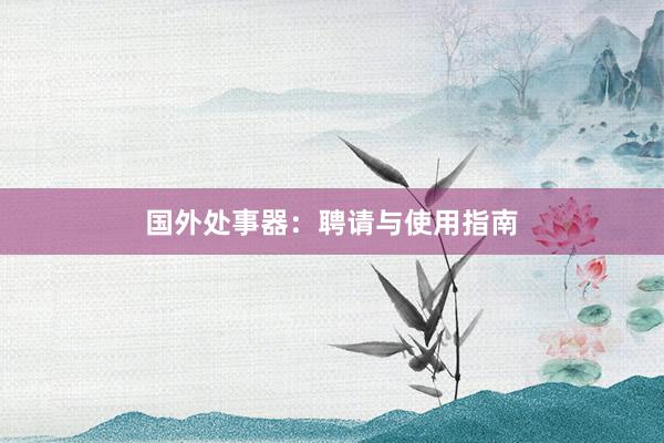 国外处事器：聘请与使用指南